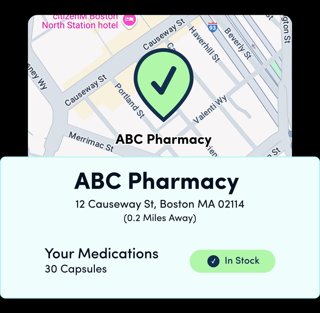 Patient receiving pharmacy location notification